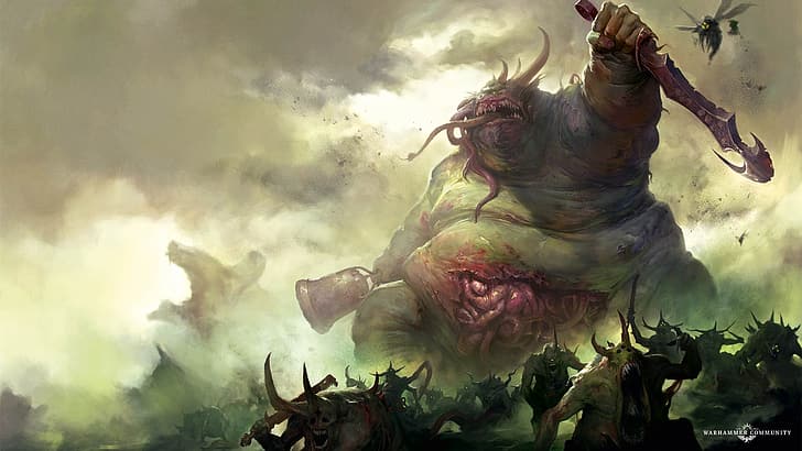 Chaos, Dämonen, Nurgl, Warhammer, Pest, Warhammer 40 000, Nurgle, The Great Unclean, Great Unclean, HD-Hintergrundbild