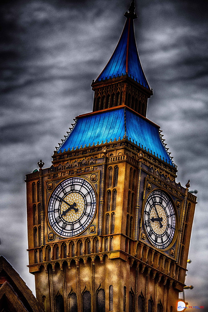 Big Ben, Londyn, HDR, Londyn, Big Ben, wieże zegarowe, Disney, Euro Disney, Tapety HD, tapety na telefon