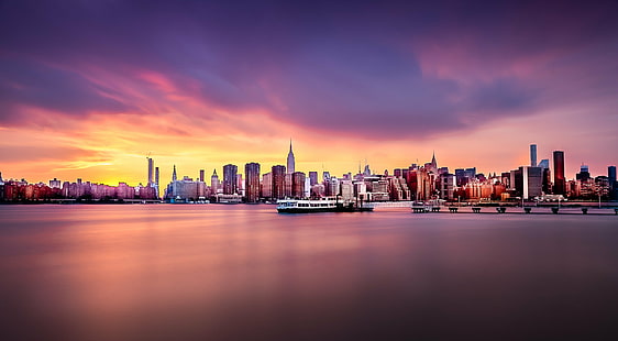 photo of high rise buildings, brooklyn, brooklyn, Manhattan skyline, sunset, view, Brooklyn, photo, high rise buildings, new york city  new york, skyline, manhattan, long exposure, sky, clouds, water, ocean  sea, usa, east coast, boats, boat, financial district, one world trade center, united states, Nikon D4, daylight, outdoor, blur, nd  filter, afternoon, morning, buildings, skyscraper, pier, harbor, color, reflection, architecture, summer, dusk, waterfront, urban, neutral density, sunlight, exposure, city, cityscape, lower manhattan, hudson  river, shoreline, coast, long exposure photography, blending, streaky, Light, dark  shadows, abstract, yellow, park, Greenpoint, williamsburg, dock, empire state, urban Skyline, downtown District, urban Scene, famous Place, business, tower, river, building Exterior, night, office Building, built Structure, modern, HD wallpaper HD wallpaper