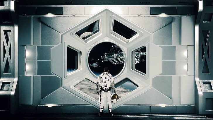 astronauta perto da porta, papel de parede digital, Civilization: Beyond Earth, videogames, ficção científica, HD papel de parede
