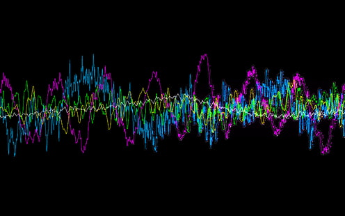 Colorful, Sound Wave, Black Background, red, purple. and green digital equalizer reading illustration, colorful, sound wave, black background, HD wallpaper HD wallpaper