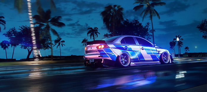 Mitsubishi, Lancer, NFS, Electronic Arts, Need For Speed, 2019, Need For Speed: Heat, Sfondo HD HD wallpaper