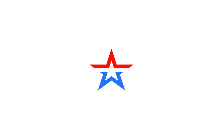 logo estrella roja y azul, ejército ruso, minimalismo, militar, Fondo de pantalla HD