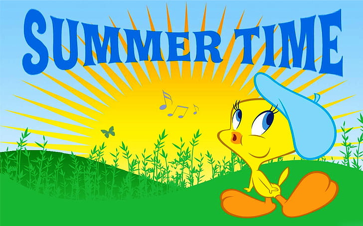 Tecknade serier Tweety Bird Summer Times Looney Tunes Hd Wallpaper 1920 × 1200, HD tapet