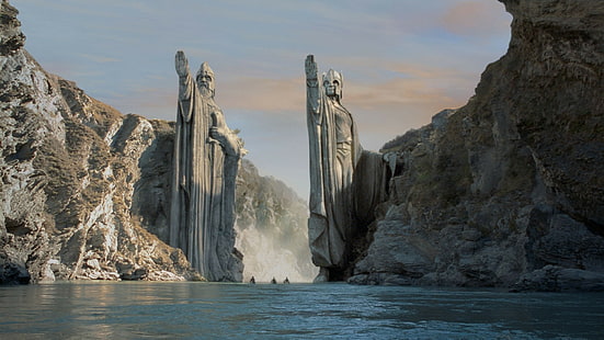 the lord of the rings argonath the lord of the rings the fellowship of the ring, HD wallpaper HD wallpaper