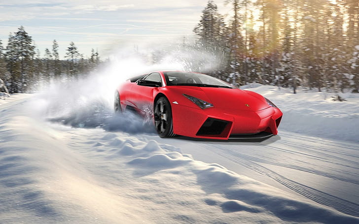 Lamborghini Reventon Winter, lamborghini, reventon, musim dingin, Wallpaper HD