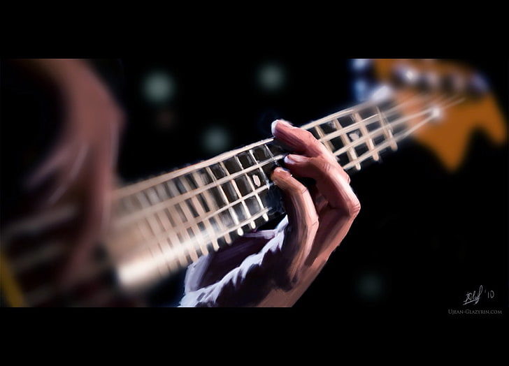 orang bermain wallpaper gitar, gitar, gitar bass, alat musik, tangan, Wallpaper HD