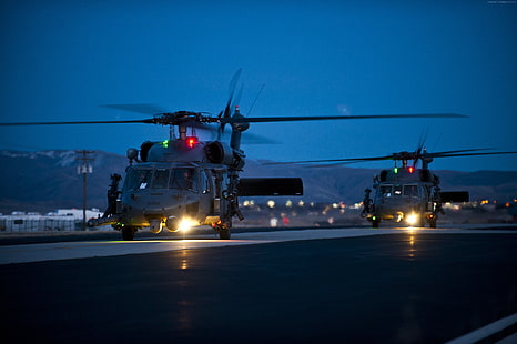 ВВС США, вертолет Sikorsky UH-60 Black Hawk, вертолет, HD обои HD wallpaper