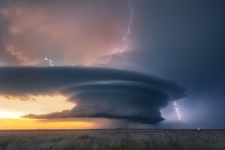 der Himmel, Wolken, Sturm, Reißverschluss, Zyklon, USA, TOCA, HD-Hintergrundbild