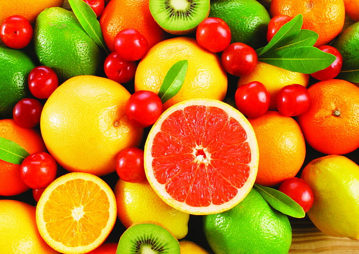 Fruits And Vegetables, Nature, Food, fruit, lemons, berries, HD wallpaper