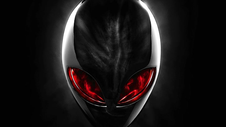 วอลล์เปเปอร์ Alien สีเทามนุษย์ต่างดาวพื้นหลังสีดำ, วอลล์เปเปอร์ HD