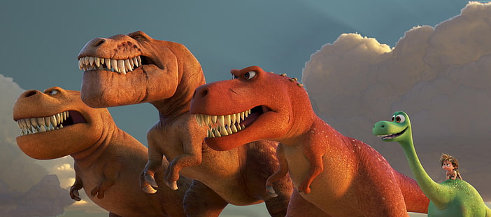 динозаври, Pixar, Добрият динозавър, Тиранозавър, HD тапет HD wallpaper