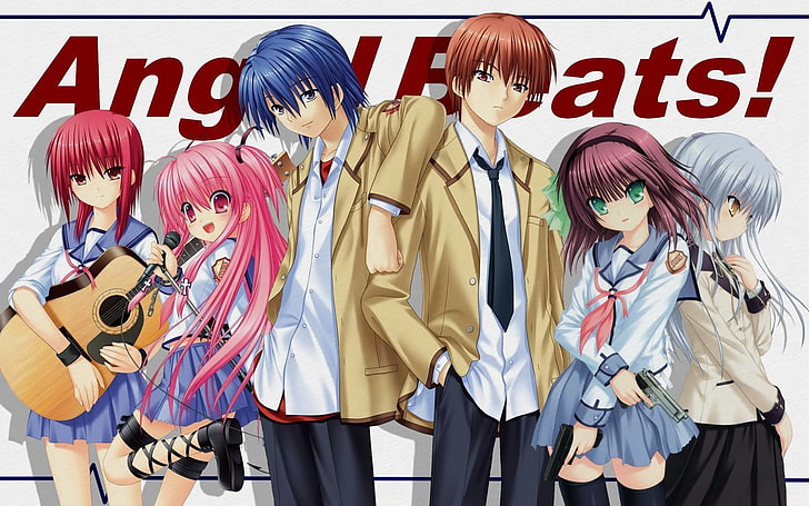 Anime, Angel Beats!, Hinata Hideki, Kanade Tachibana, Masami Iwasawa, Yui (Angel Beats!), Yuri Nakamura, Yuzuru Otonashi, HD wallpaper