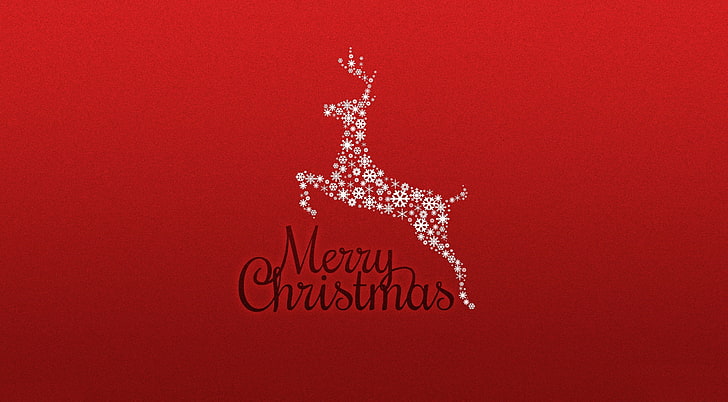 Merry Christmas 2011, Merry Christmas text overlay, Holidays, Christmas, holiday, 2011, reindeer, merry christmas, red background, HD wallpaper