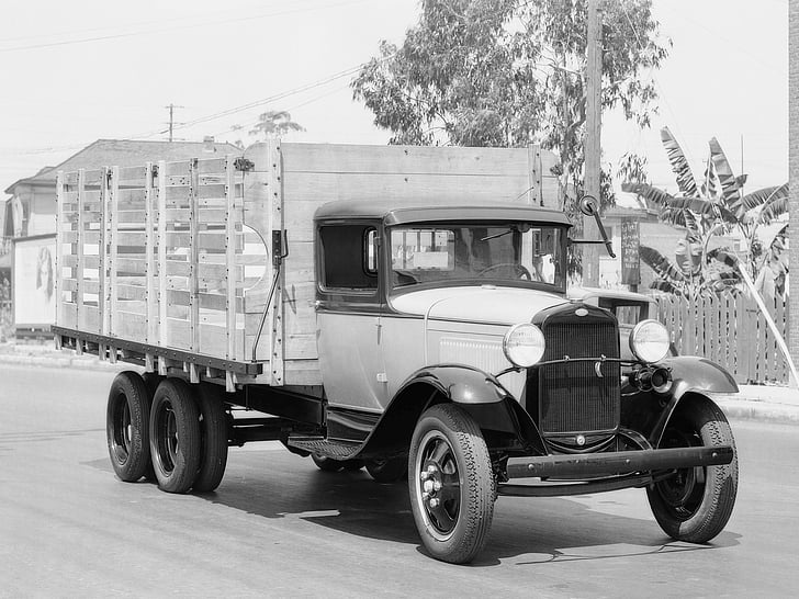1931, 6 wheel, ford, model, retro, semi, stake, tractor, HD wallpaper