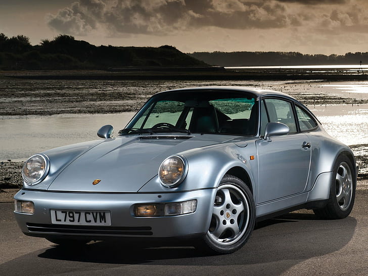 (964), 1993, 911, carrera, coupe, porsche, turbolook, uk-spec, HD wallpaper