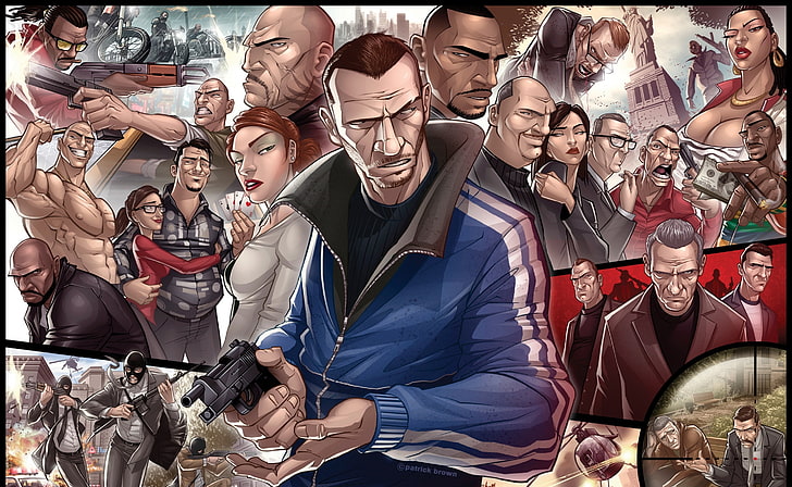 GTA 4 Characters, gangster wallpaper, Games, Grand Theft Auto, Characters, video game, GTA 4, Grand Theft Auto 4, HD wallpaper