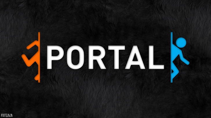 Logotipo do portal, Portal (jogo), azul, laranja, Gamer, logotipo, marca, HD papel de parede