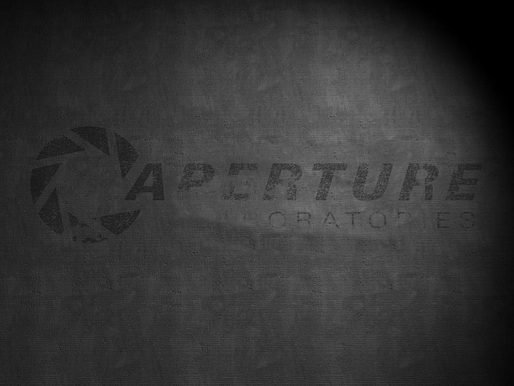 camisa con cuello redondo estampada en blanco y negro, Aperture Laboratories, Portal 2, Portal (juego), Fondo de pantalla HD