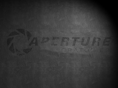 рубашка с круглым вырезом с черно-белой печатью, Aperture Laboratories, Portal 2, Portal (игра), HD обои HD wallpaper
