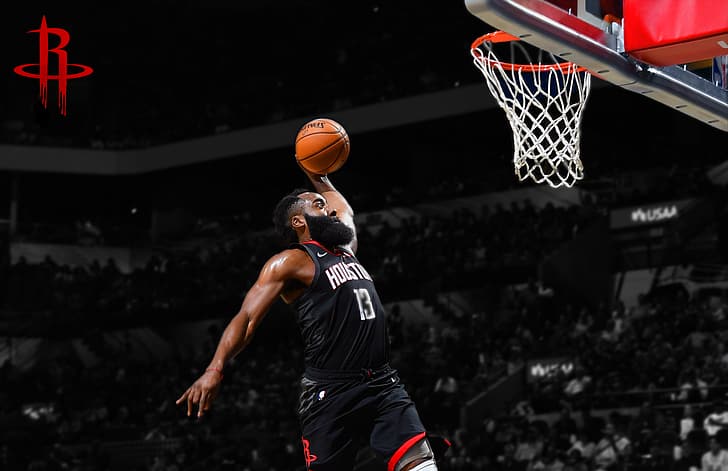 James Harden, NBA, Houston Rockets, dunks, HD wallpaper
