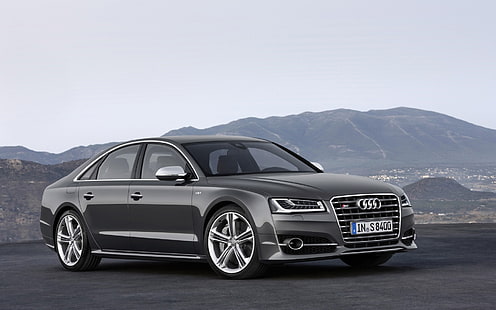 czarne Audi sedan, samochód, Audi, Audi s8, pojazd, srebrne samochody, Tapety HD HD wallpaper