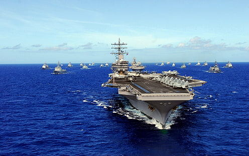 aircraft carrier, ship, military, military aircraft, aircraft, Exercise RIMPAC, USS Carl Vinson (CVN-70), HD wallpaper HD wallpaper