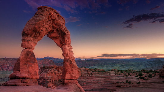 moab arches, canyonlands, utah, national park, arches, united states, usa, moab, evening, sunset, rocky, scenery, stunning, beautiful, HD wallpaper HD wallpaper