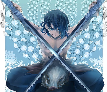  Anime, Demon Slayer: Kimetsu no Yaiba, Inosuke Hashibira, HD wallpaper HD wallpaper