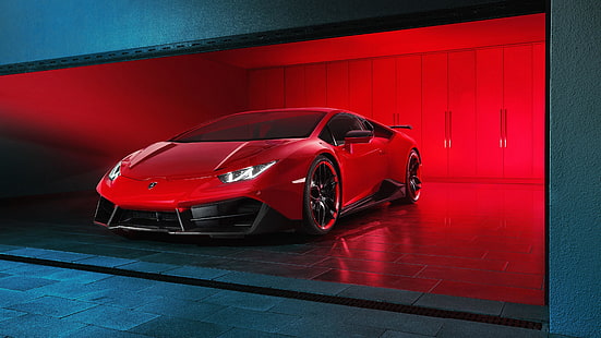 Lamborghini, Huracan, Lamborghini Huracan, voitures super, rouge, voitures hyper, noturbos, rapide, huracan spyder, voitures de luxe, Fond d'écran HD HD wallpaper