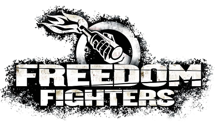 Freedom Fighters-logotyp, hand, Freedom Fighters, en Molotov-cocktail, HD tapet
