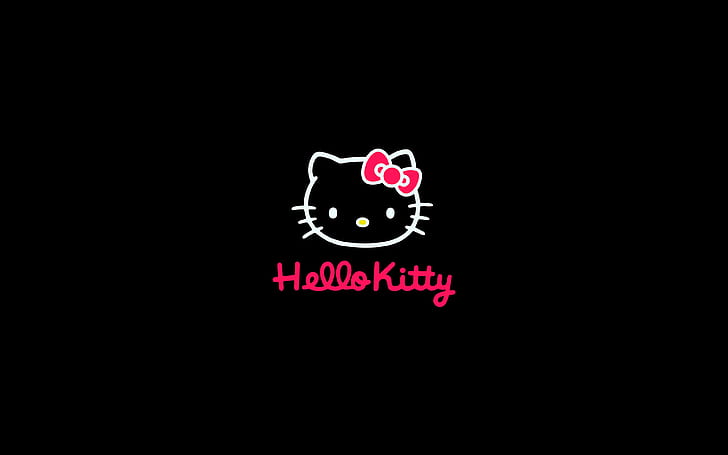 halo, kitty, logo, seni, imut, gelap, Wallpaper HD