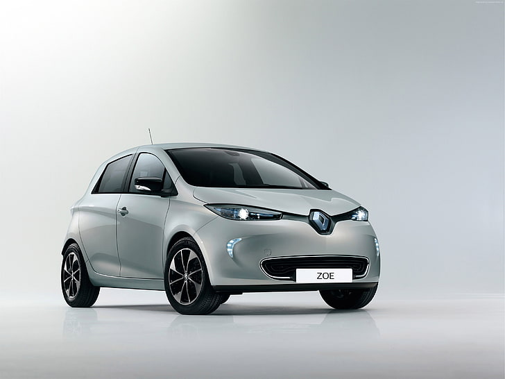 Renault Zoe Z.E., Swiss Edition, серебро, Женевский автосалон 2016, электромобиль, HD обои