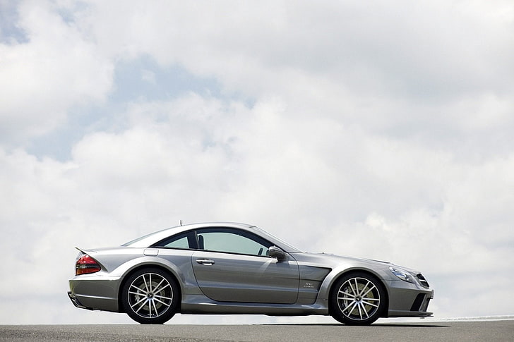 (r230), 2008, amg, benz, black, cars, coupe, mercedes, series, silver, sl65, HD wallpaper