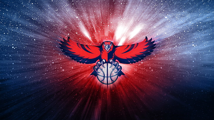 The ball, Basketball, Background, Hawks, Atlanta Hawks, NBA. Logo, HD wallpaper