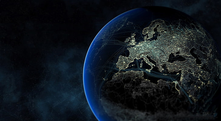 Europe Continent HD Wallpaper, Planet Earth illustration, Space, Europe, continent, HD tapet