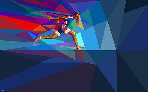 Runner-Rio 2016 Olympic Games HD Vector Wallpaper, HD wallpaper HD wallpaper