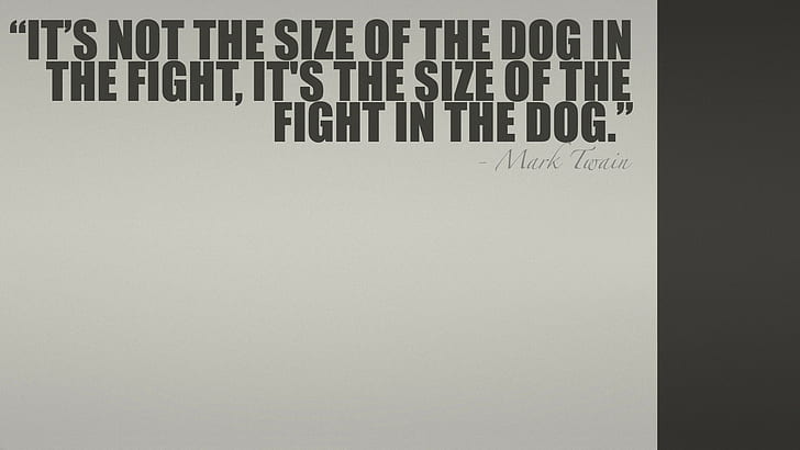 typography, 1920x1080, dog, quote, fight, mark twain, HD wallpaper