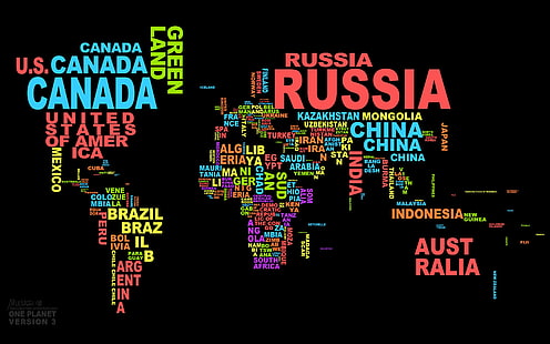 세계, 검정, 세계지도, 단어 구름,지도, 타이포그래피, 국가, HD 배경 화면 HD wallpaper
