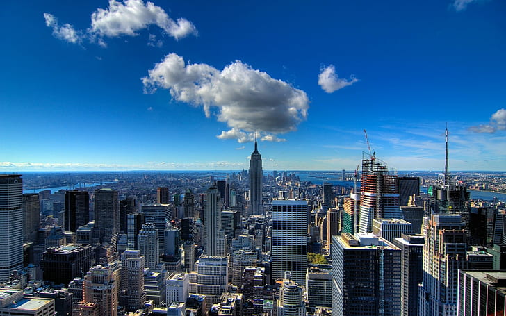 المدينة ، مدينة نيويورك ، مانهاتن ، cityscape ، ناطحة سحاب، خلفية HD