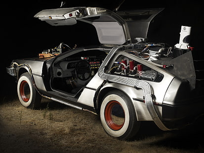 Zurück in die Zukunft, der DeLorean, Marty McFly, Emmett Brown, HD-Hintergrundbild HD wallpaper