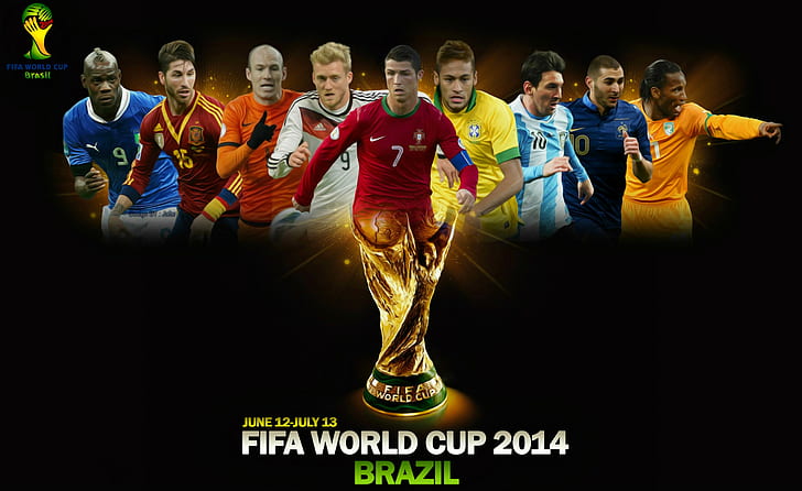 Световната купа на Фифа, Бразилия, 2014, Световната купа на Фифа, Бразилия, 2014, футбол, Световната купа, плакат, HD тапет