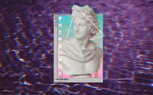 vaporwave ، تمثال، خلفية HD HD wallpaper