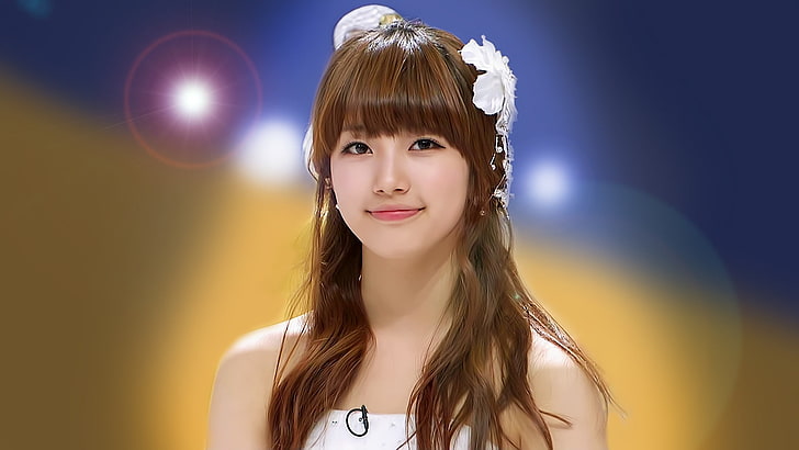 Gadis Korea Suzy foto HD wallpaper 23, atasan putih tanpa lengan wanita, Wallpaper HD