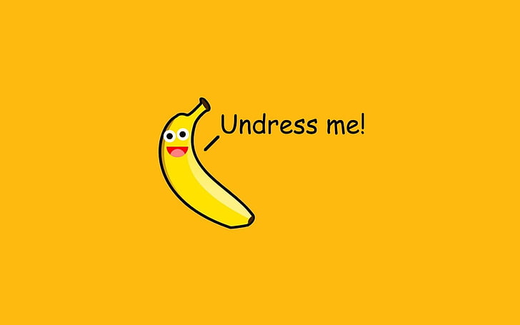банановая иллюстрация, простой фон, минимализм, бананы, фрукты, юмор, HD обои