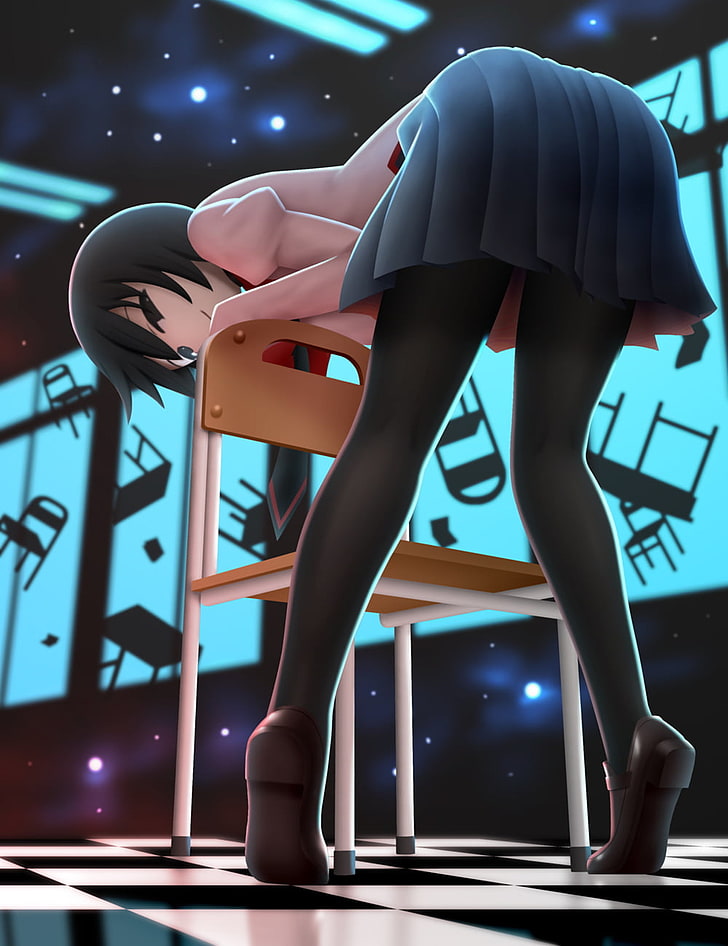 Monogatari-Serie, Anime Girls, Oshino Ougi, HD-Hintergrundbild, Handy-Hintergrundbild