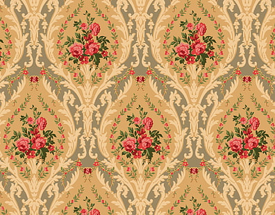 Abstract, Pattern, Design, Flower, Victorian, HD wallpaper HD wallpaper