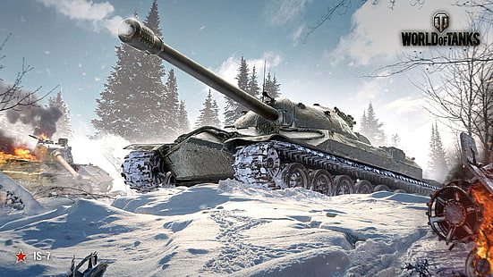 Zrzut ekranu z World of Tanks, IS-7, zima, World of Tanks, czołg, Tapety HD HD wallpaper