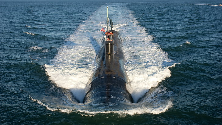 Черная подводная лодка, USS North Dakota, подводная лодка, SSN-784, класса Вирджиния, ВМС США, HD обои