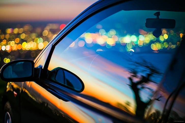 photography of sunset on car window, Sunset, photography, car window, tim, rt, reutlingen, bokeh, balls, city, color, detail, love, warm, light  red, red  ring, canon  5d, mark3, hill, achalm, cool, snap  shot, car, traffic, speed, street, transportation, land Vehicle, highway, driving, road, night, blurred Motion, HD wallpaper